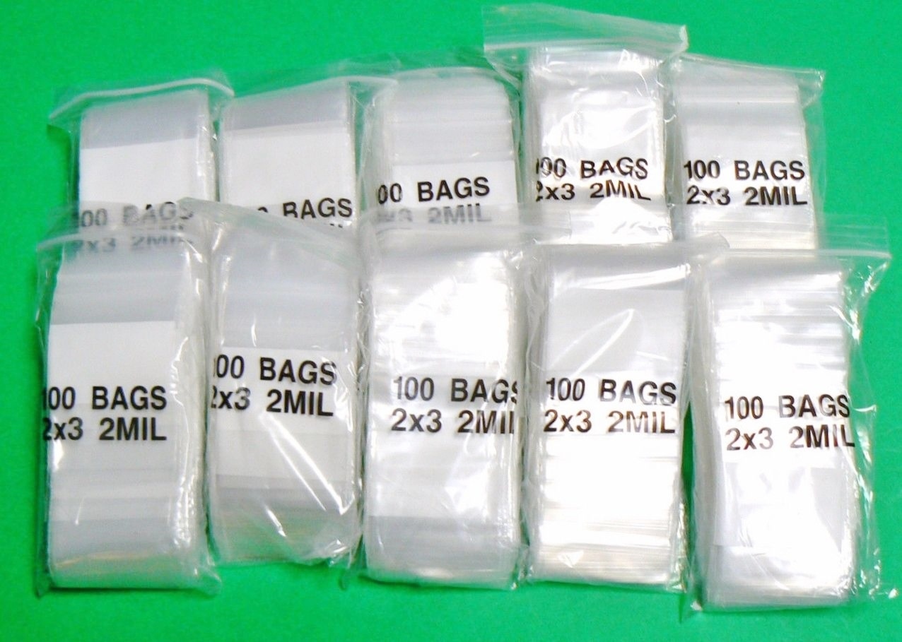 1000 2×3 White Block 2mil Writeable Reclosable 2″ x 3″ Small Baggies 2 Mil