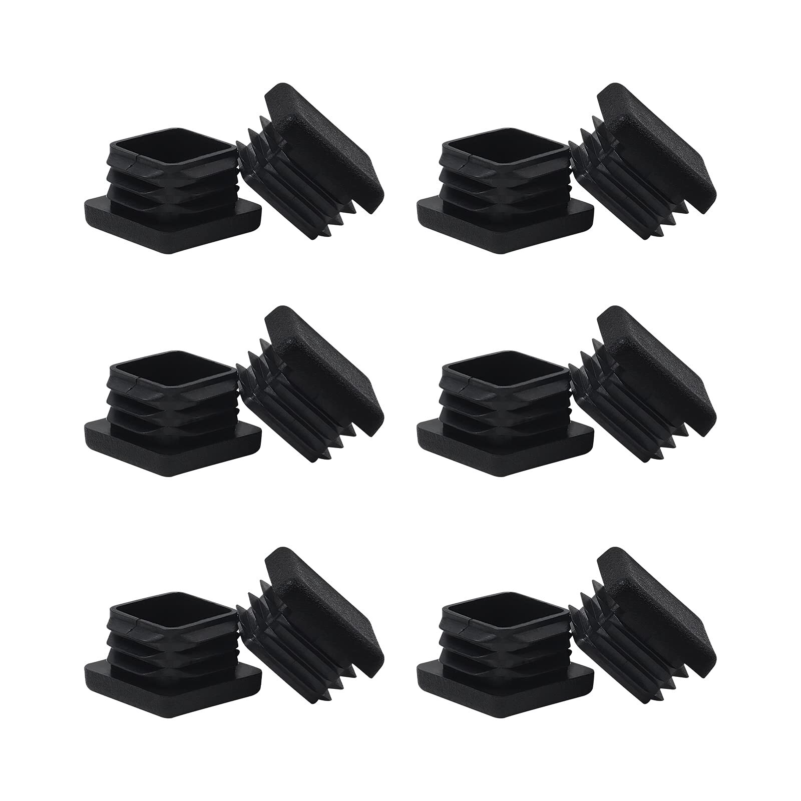 1″x1″ Square Tube End Cap Plastic Plugs 12 Pack, 1×1 1 Inch Square Tubing Plug