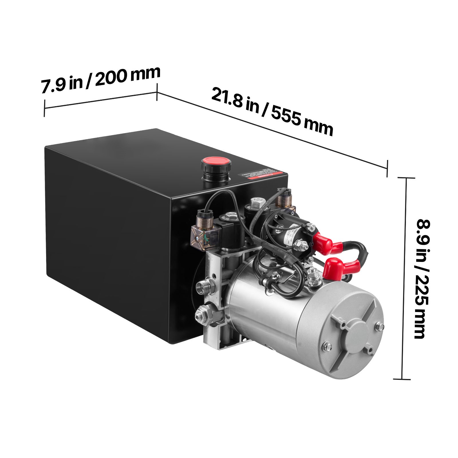 Uimoso 12 Quart Double Acting Hydraulic Pump Dump Trailer Power Unit DC 12V