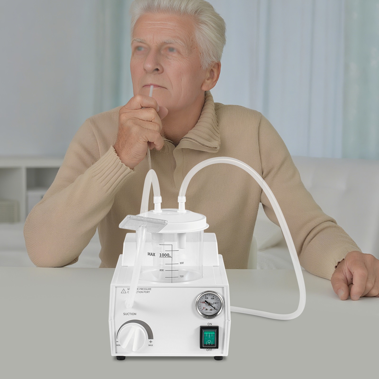 Vacuum Phlegm Quiet Suction Unit Portable Medical Emergency Aspirator Machine US