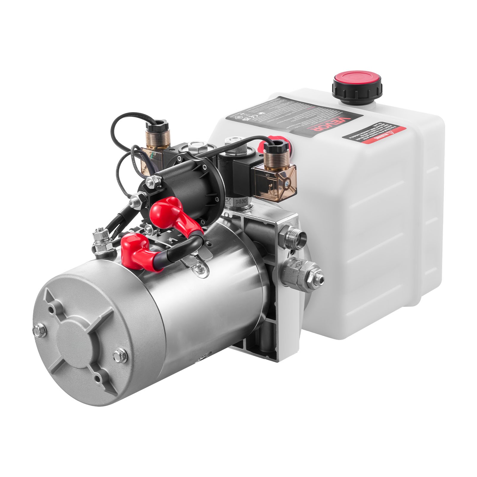 VEVOR 4 Quart Hydraulic Power Unit DC 12V Double Acting Hydraulic Pump White