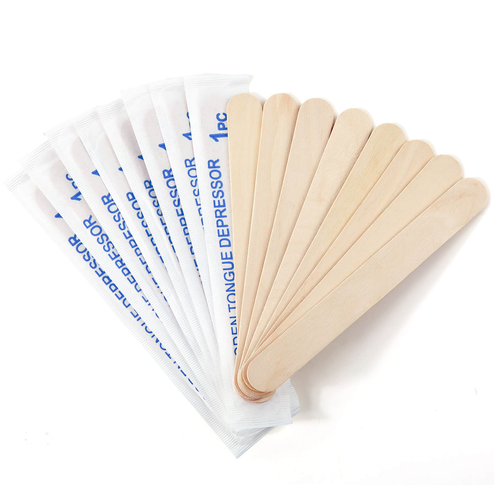 200pcs Wooden Tongue Depressors 6” Sterile Individually Wrapped Medical Purpose