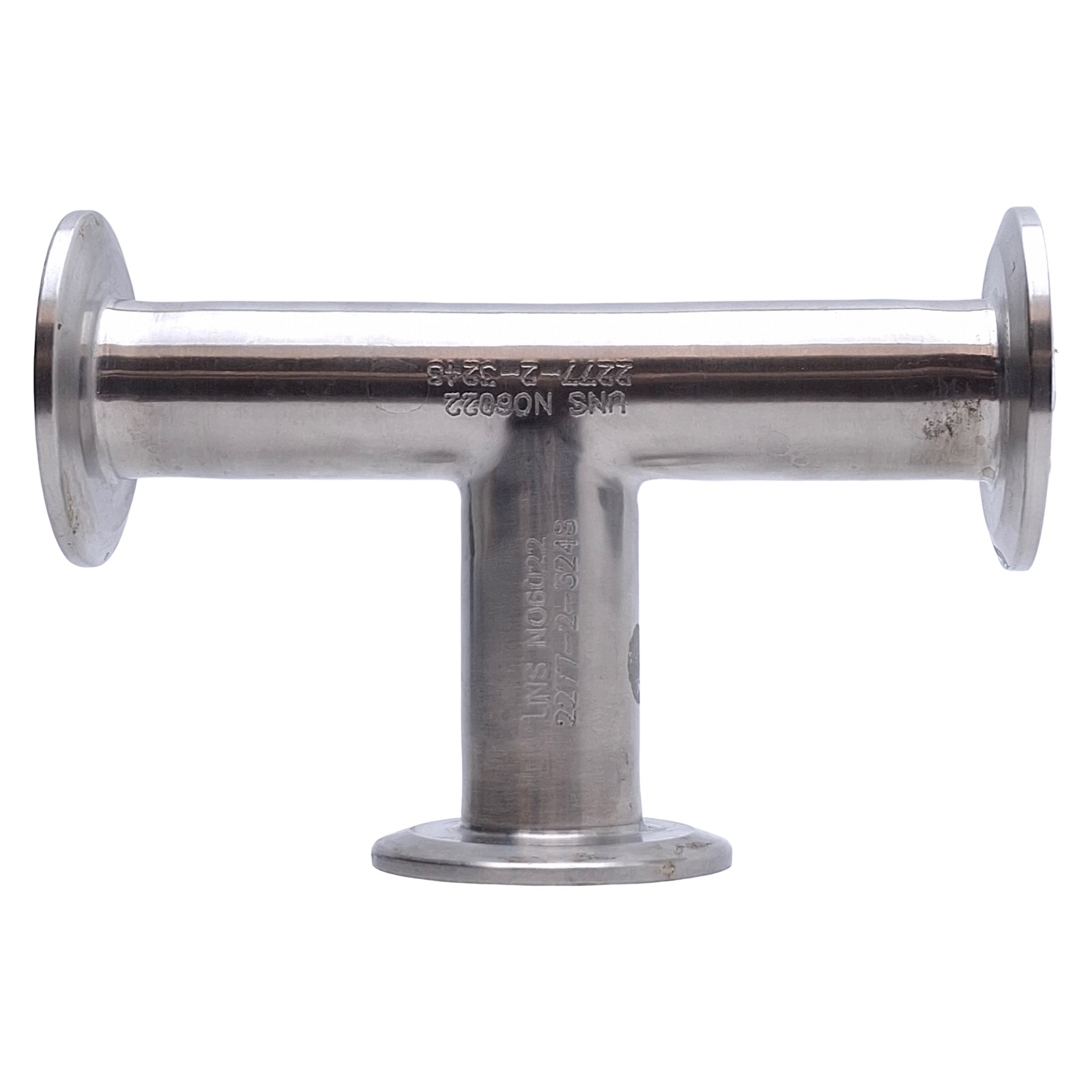 Stainless Steel Sanitary Tri-Clamp Tee Fitting 5.25in x 3.1in, 1in Tri-Clamp