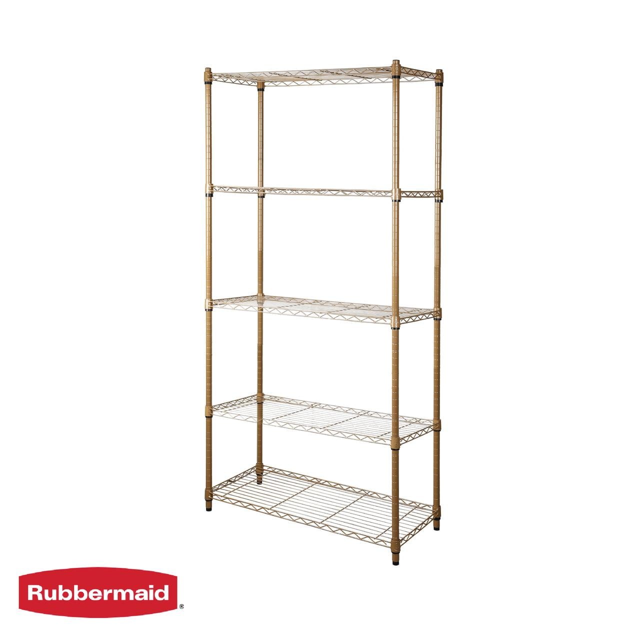 Rubbermaid 5-Tier Heavy Duty Wire Shelving Unit, Bronze Finish, Adjustable