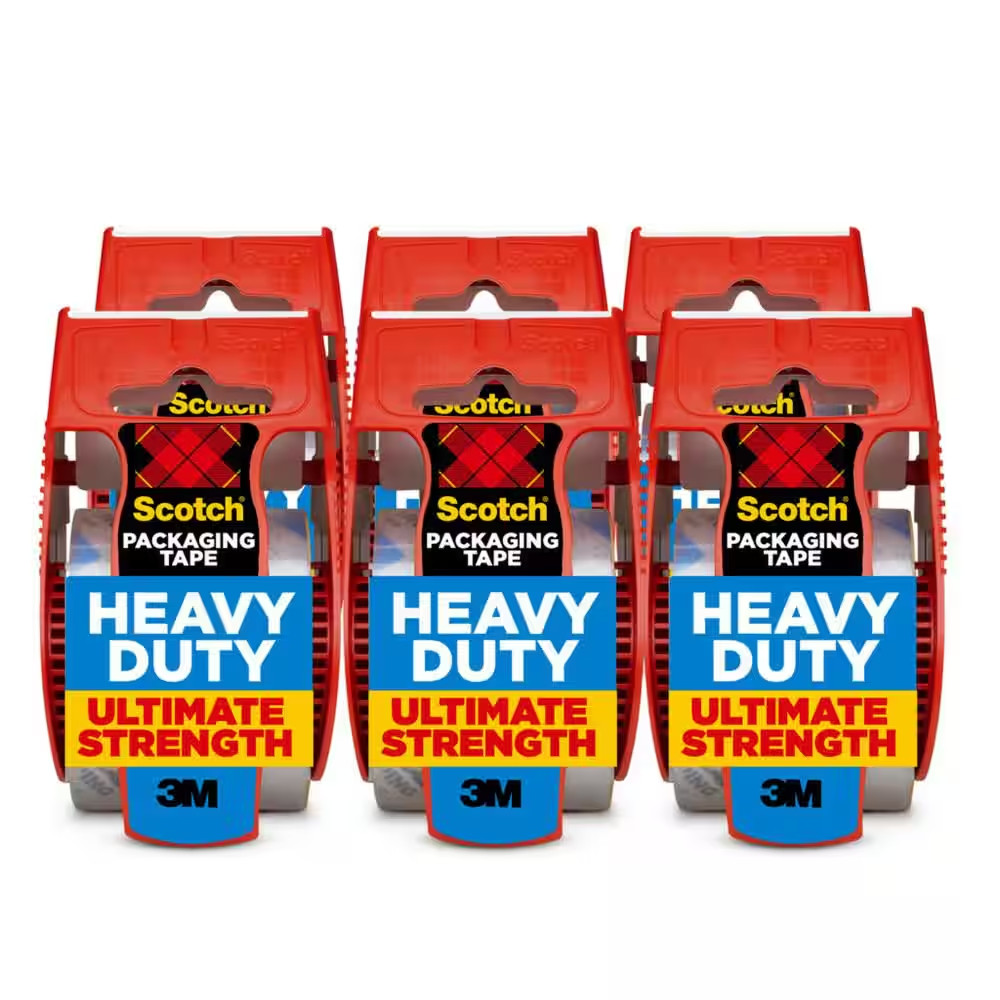 1.88 In. X 66.7 Ft. Heavy Duty Shipping Packaging Tape (6-Pack with Dispenser)