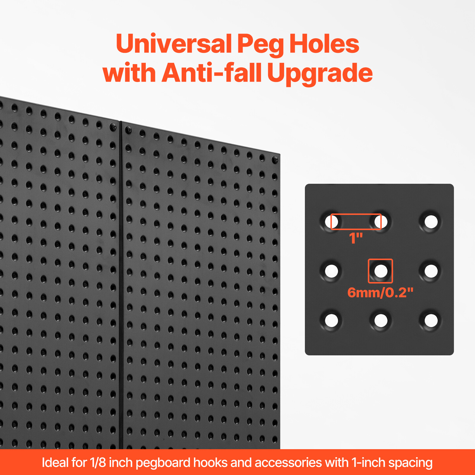 Metal Pegboard Panels 4 Pcs 24″ x 12″ Wall Organizer for Garage Tool Storage