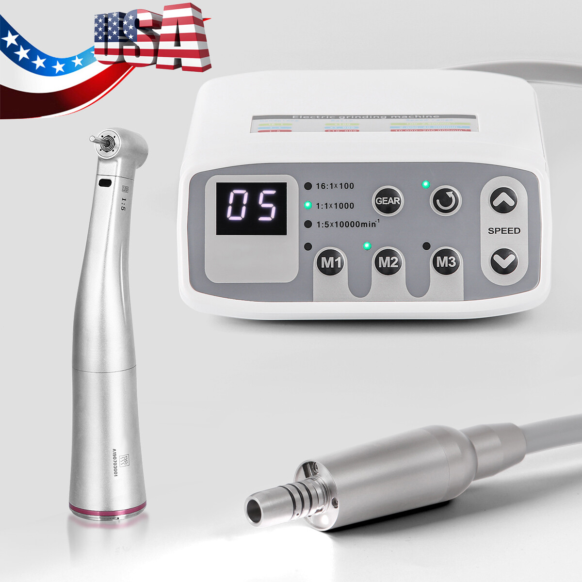 AZDENT Dental Electric LED Brushless Micro Motor/1:1/1:5 1:4.2 LED Handpiece