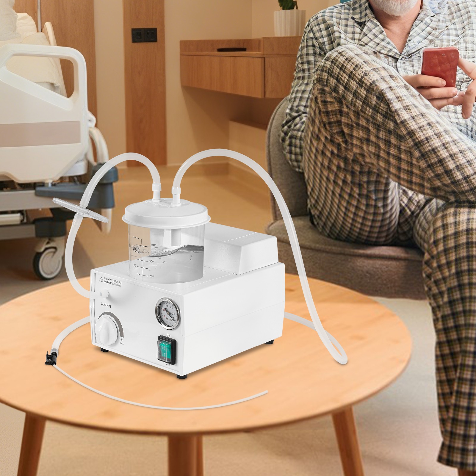 Vacuum Phlegm Quiet Suction Unit Portable Medical Emergency Aspirator Machine US