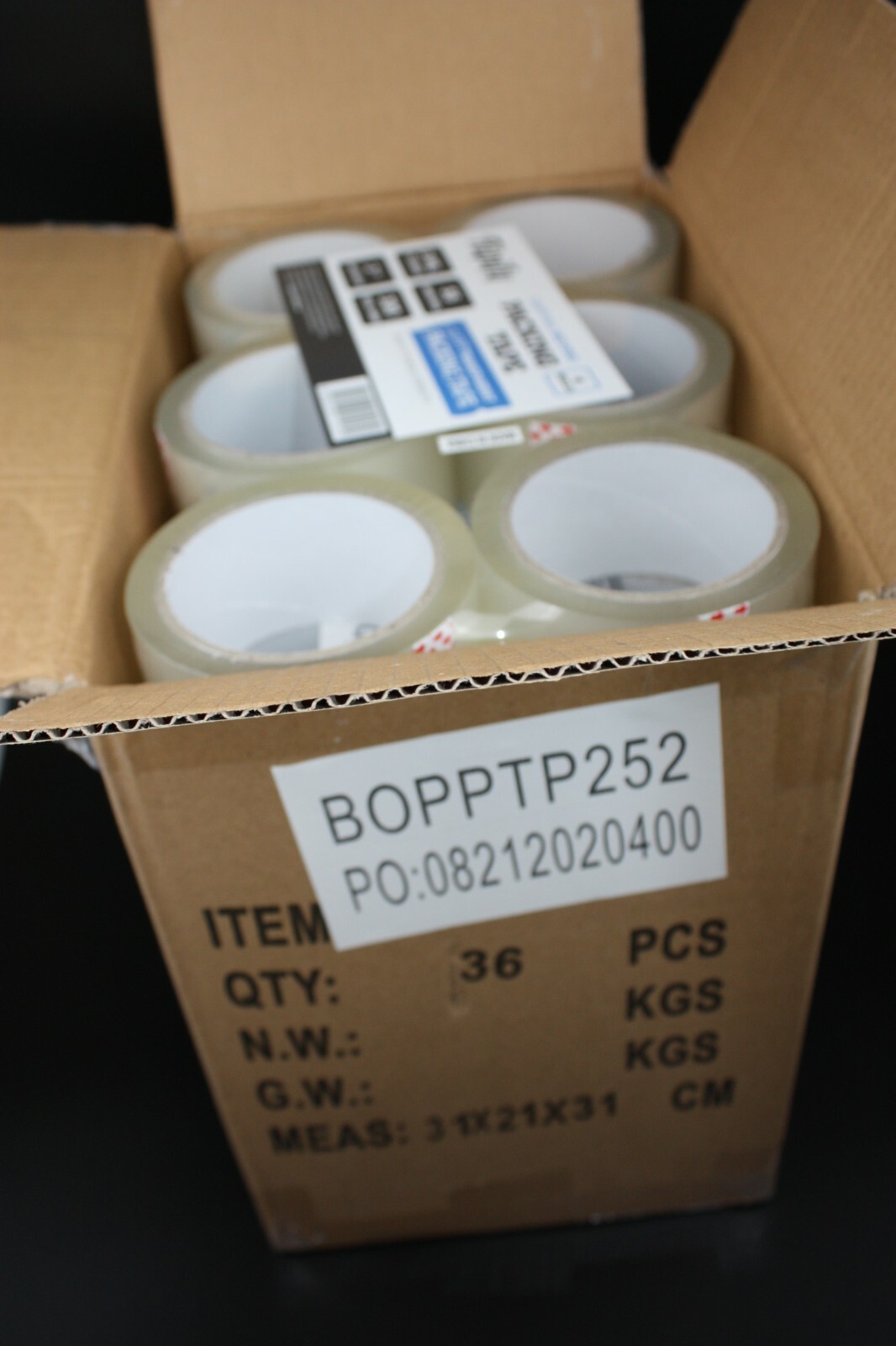 36 Rolls Carton Sealing Clear Packing Tape Box Shipping – 2 mil 2″ x 55 Yards
