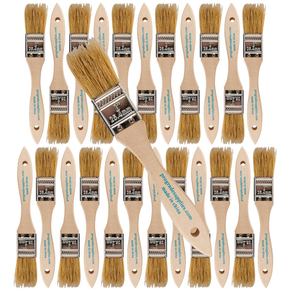 24 Pack – 1″ Chip Brushes for Paints, Stains, Varnishes, Glues & Gesso