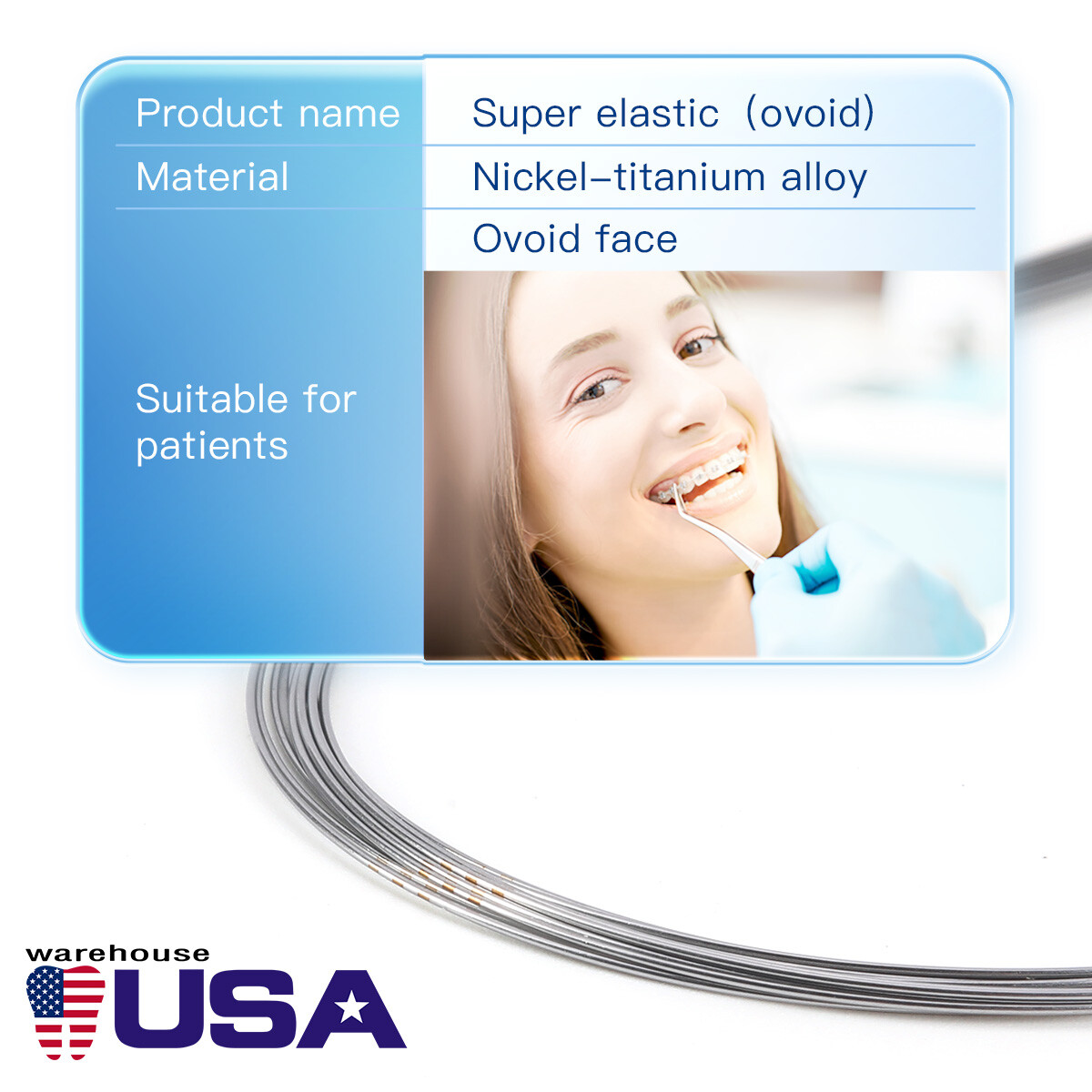 AZDENT Dental Orthodontic Ni-Ti Arch Wire Round/Bracket Braces Roth MBT Full Set