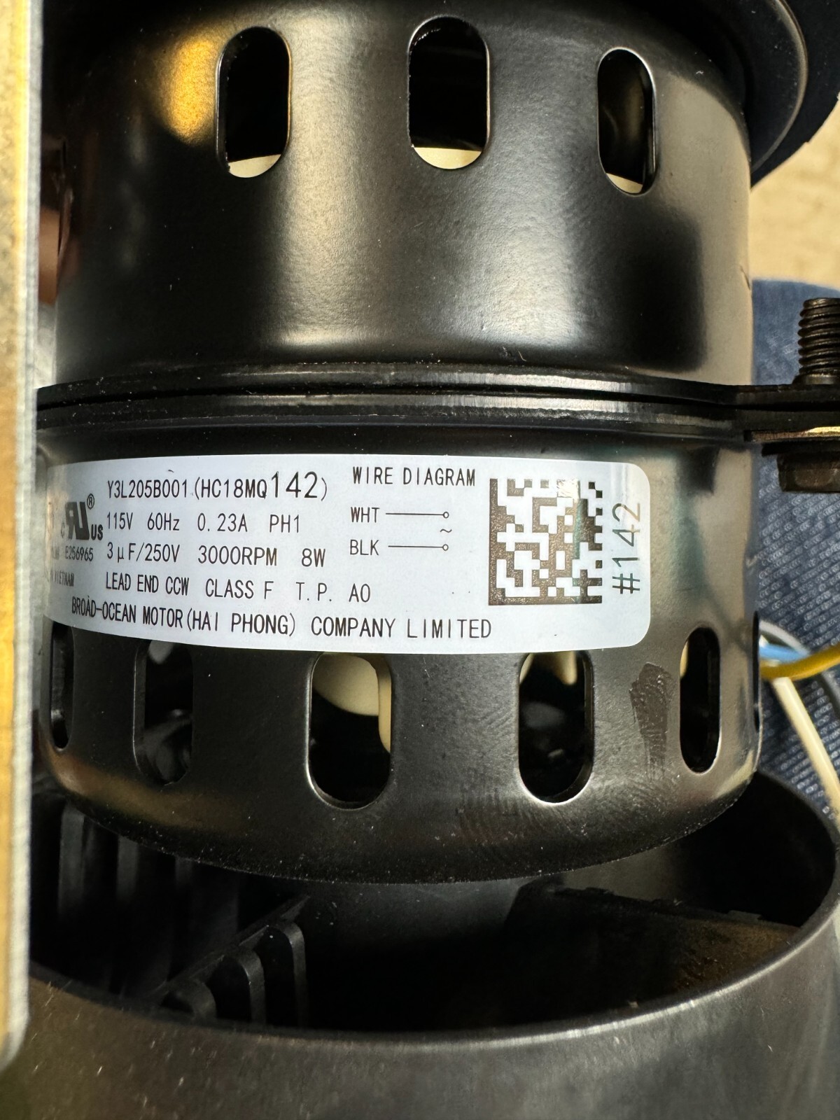 Carrier HC18MQ142 #142 Furnace Exhaust / Draft Inducer Motor Free Shipping *C13*