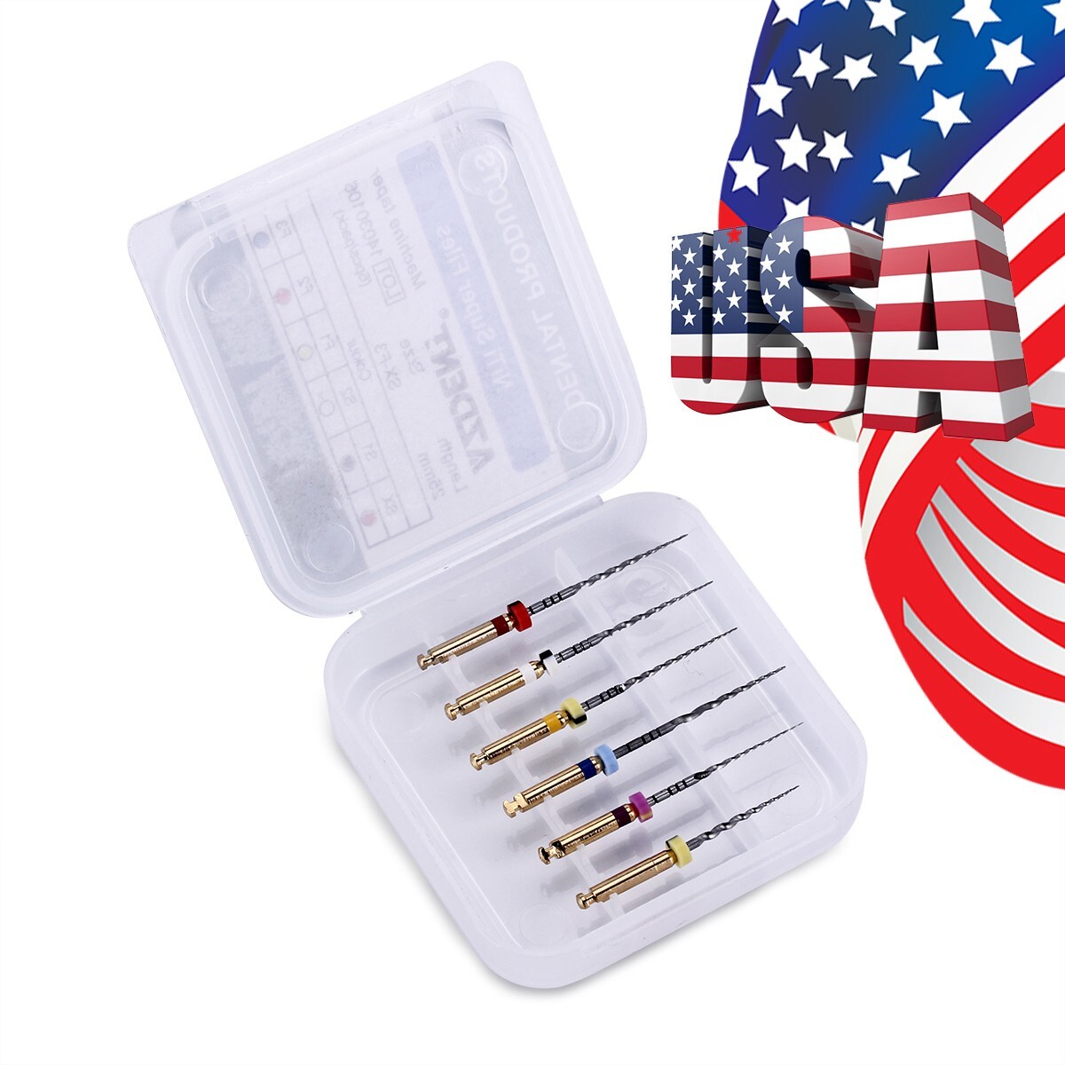 AZDENT Dental Endo Rotary Files Gold Taper NITI Endodontic Root Files SX-F3 25MM