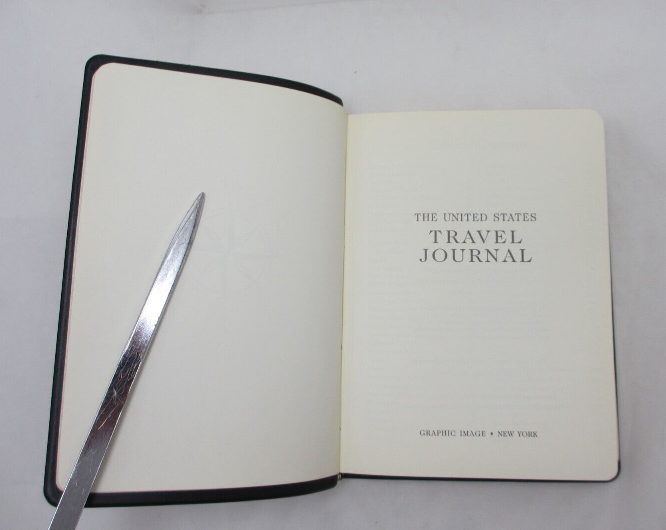 United States Travel Journal 6″ Soft Leather Cover Graphic Image 1995 Croc BROWN