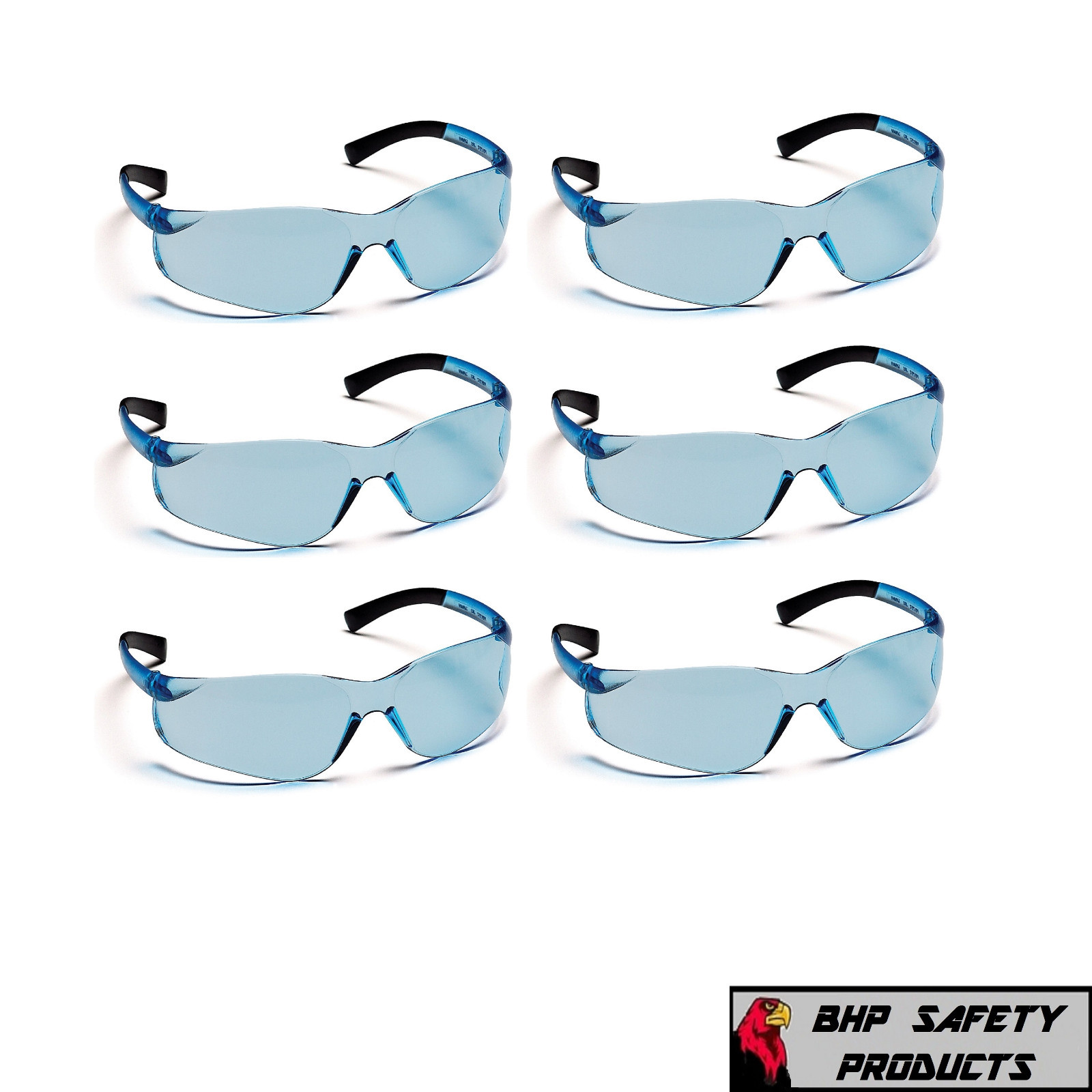 PYRAMEX ZTEK SAFETY GLASSES INFINITY BLUE LENS SPORT WORK EYEWEAR S2560S (6 PR)
