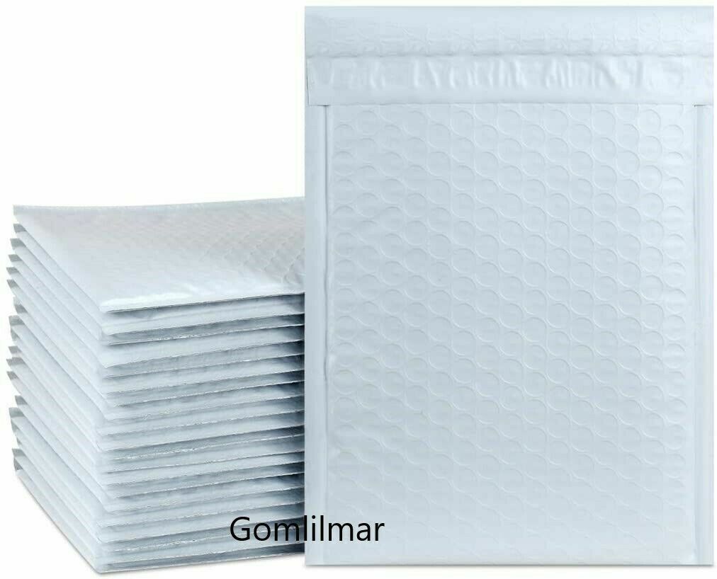 ANY SIZE POLY WHITE BUBBLE MAILERS SHIPPING MAILING PADDED BAGS ENVELOPES