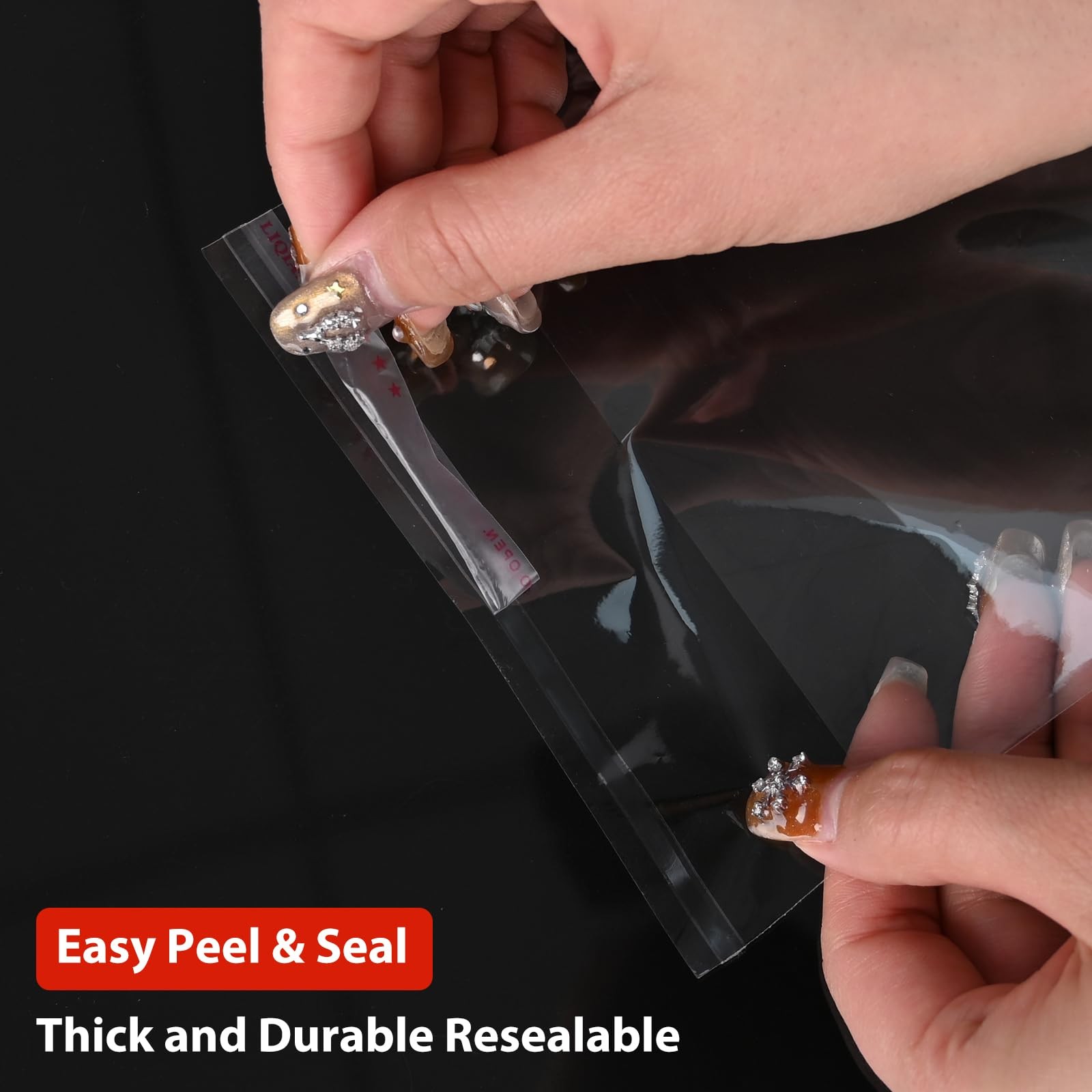 100 PCS 5×10-inch Self Sealing Cellophane Bags Clear Resealable Sleeves