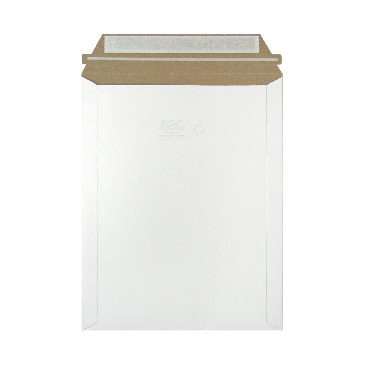 25 – 12.75″ x 15″ White Rigid Stay Flats Self-Seal Cardboard Envelope Mailers