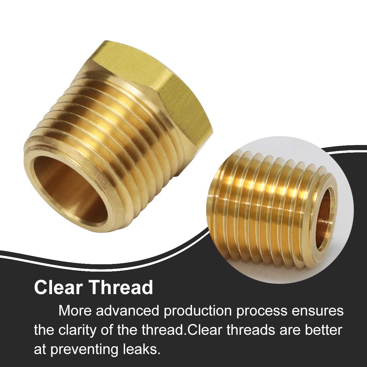 1/2 Inch NPT Male to 1/8 Inch NPT Female Reducing Brass Bushing Adapter – 2 Pack