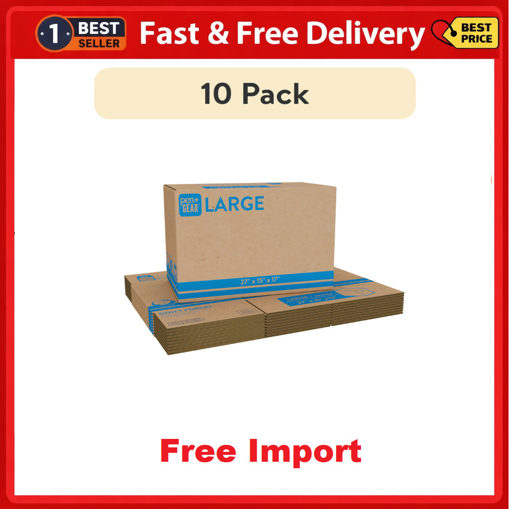 (10 Pack) Large Moving Boxes, 27L X 15W X 17H, Kraft