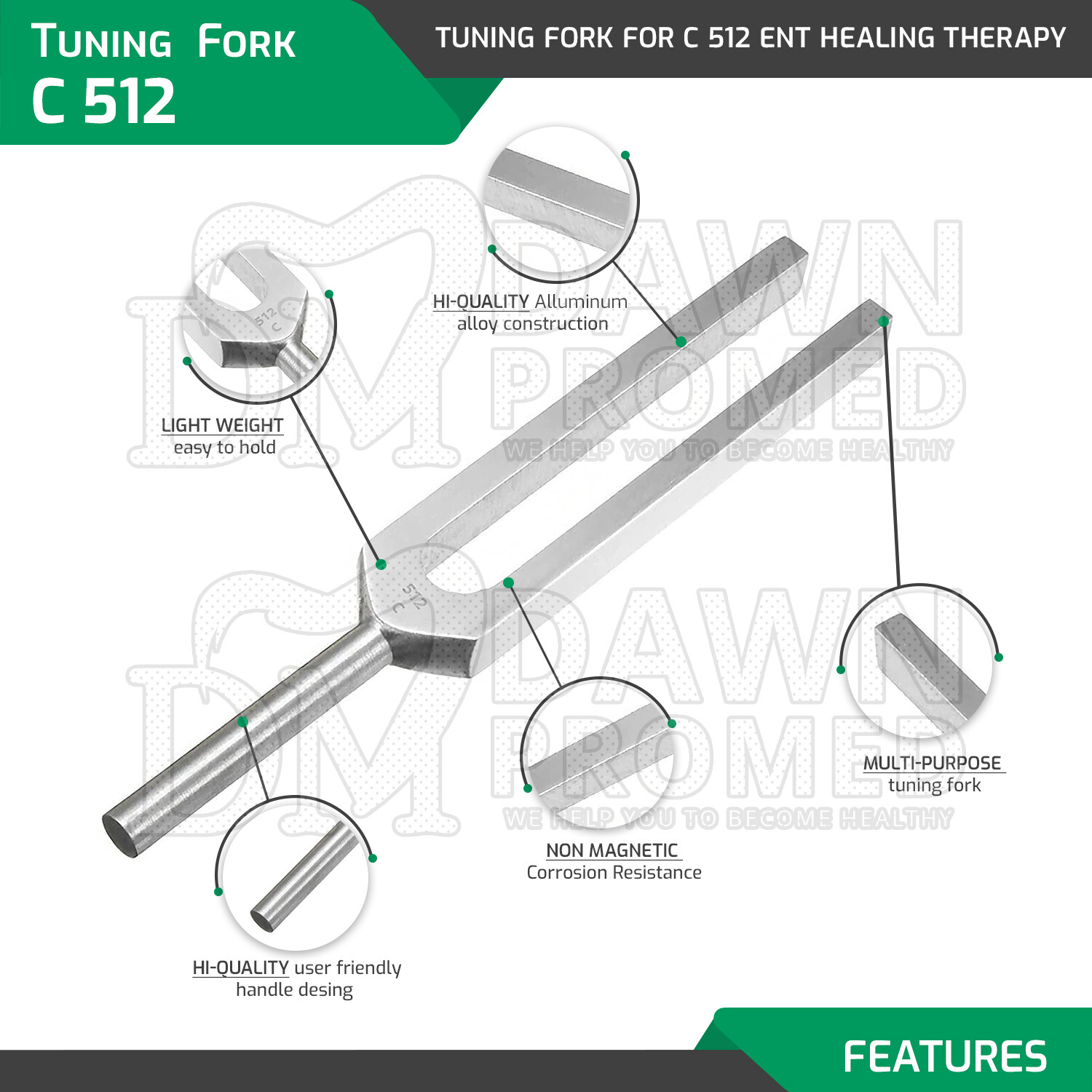 Tuning Fork Set of 7 For Healing Therapy Medical surgical diagnostic instruments