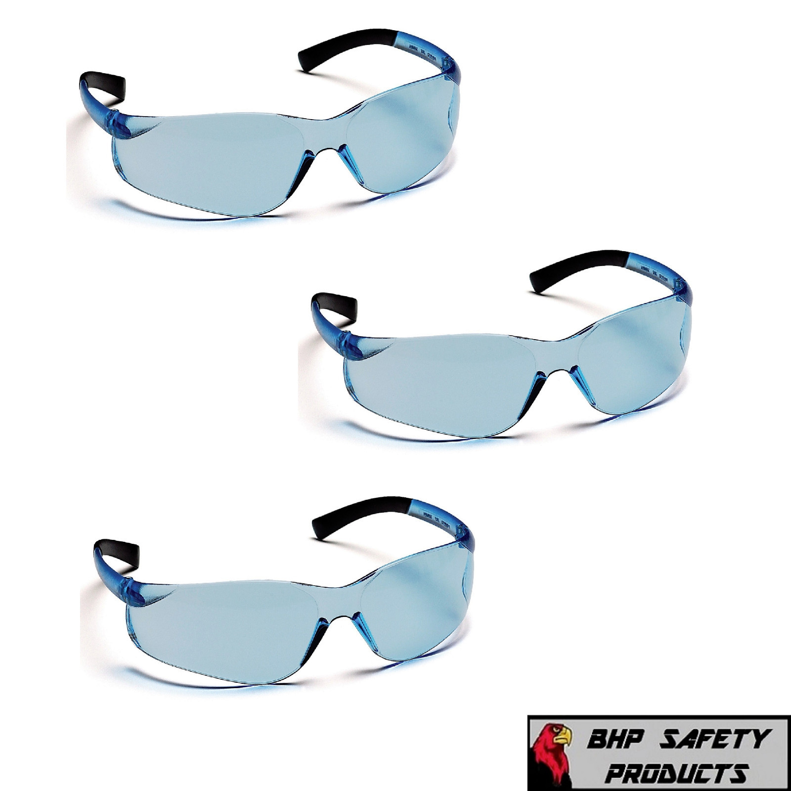 (3 PR) PYRAMEX ZTEK SAFETY GLASSES INFINITY BLUE S2560S SPORT WORK EYEWEAR Z87+