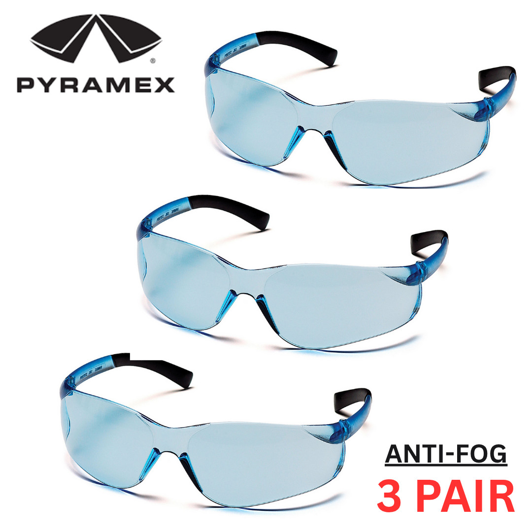 (3 PR) PYRAMEX ZTEK SAFETY GLASSES INFINITY BLUE S2560ST – Anti Fog Treated Lens