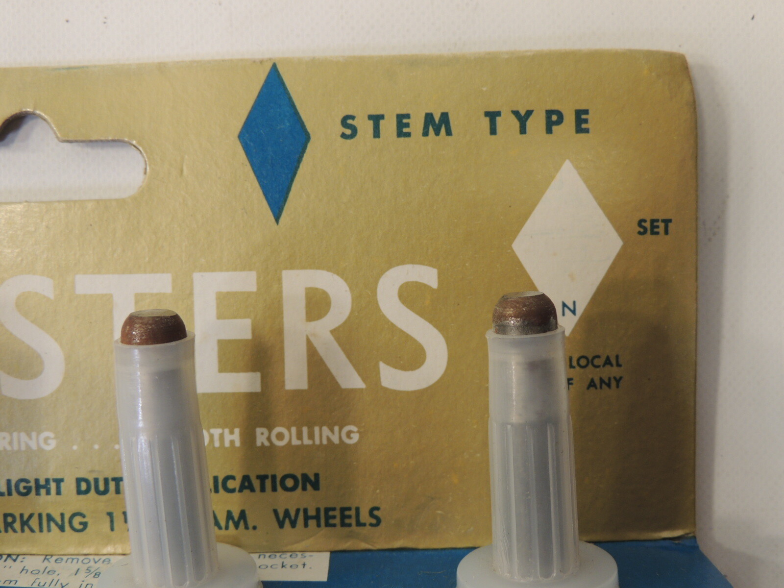 VTG MCM New NOS United States Floormates Casters Made USA Stem Type 5077 Wheels