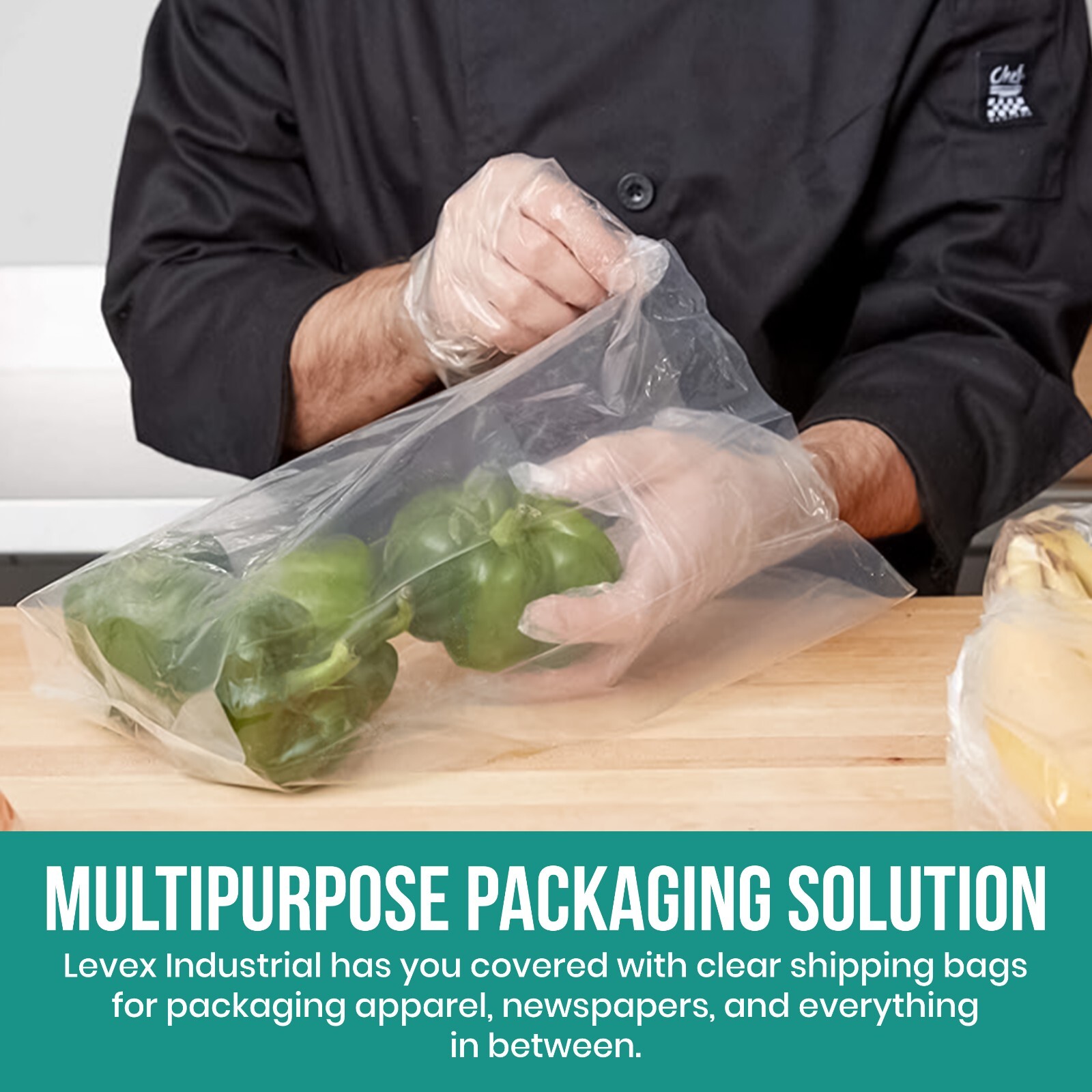 Multiple Sizes Clear Poly Bags 1.5-Mil Flat Open Top Plastic Packaging Packing