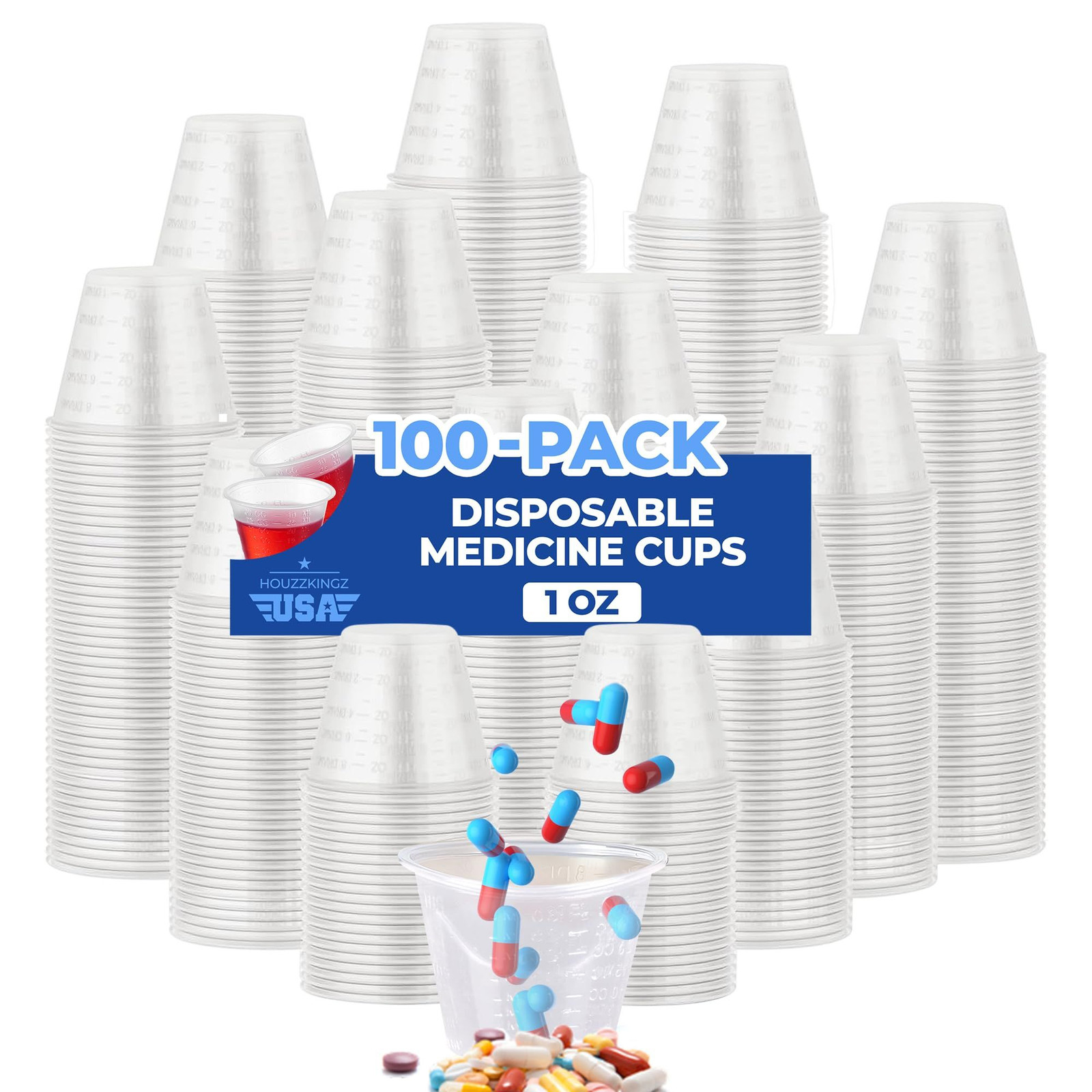 Medicine Cups Disposable 1 Oz – 100 Sample | Mini Plastic Med…