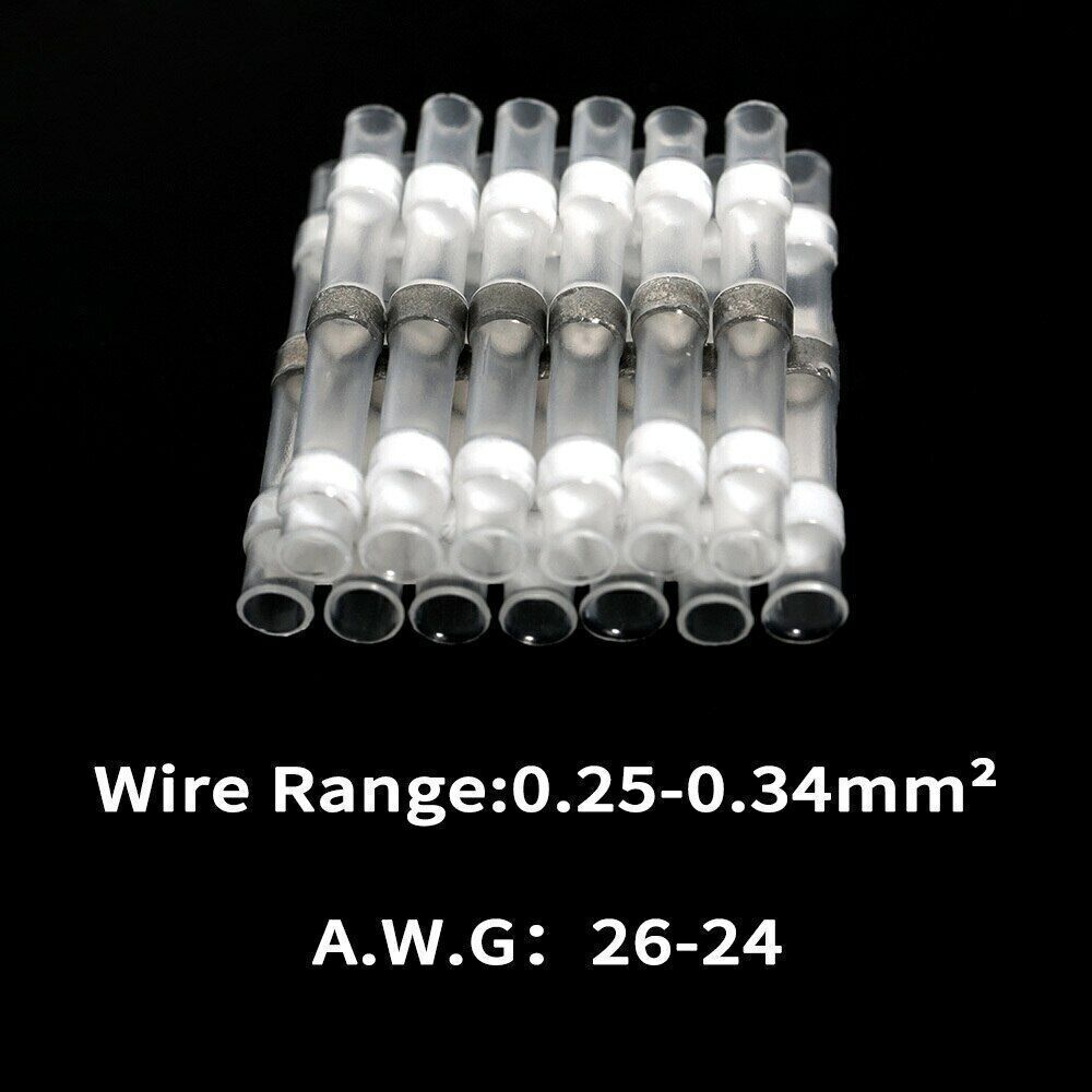 50-1000 Solder Seal Sleeve Heat Shrink Butt Wire Connectors Terminals USA
