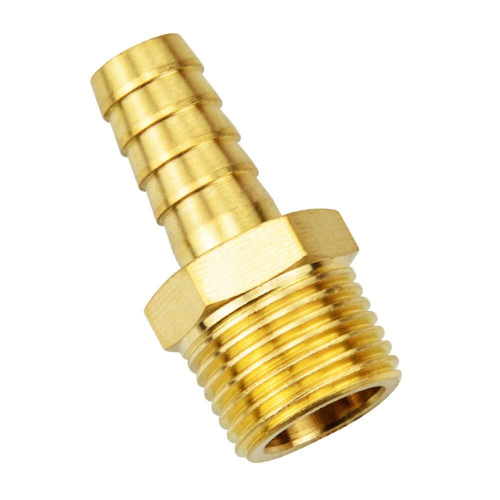 Brass Hose Barb Fitting 3/8 Inch Barb To 1/2 Inch Male Npt Adapterpack Of 5