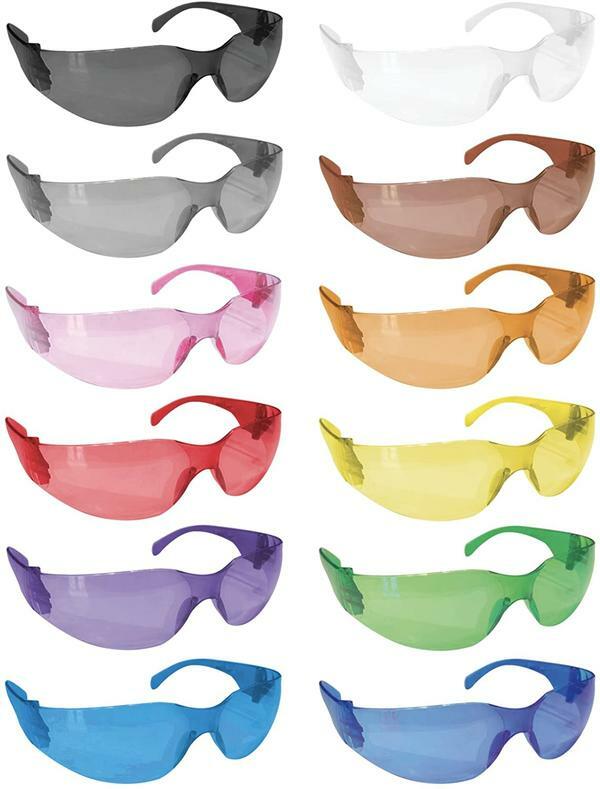 12 Pack Colored Safety Glasses, Scratch Resistant, For Adult & Youth, ANSI Z87.1