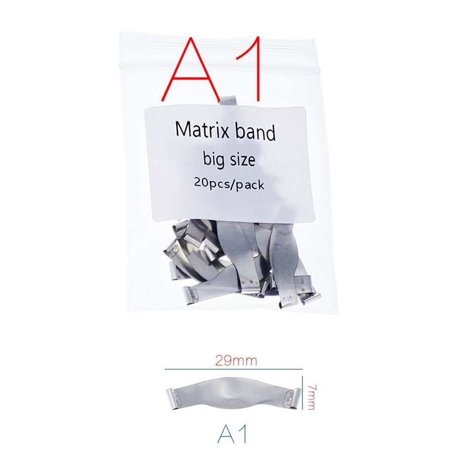 20Pcs/Pack Dental Saddle Contoured Metal Matrices Matrix Band/Springclip