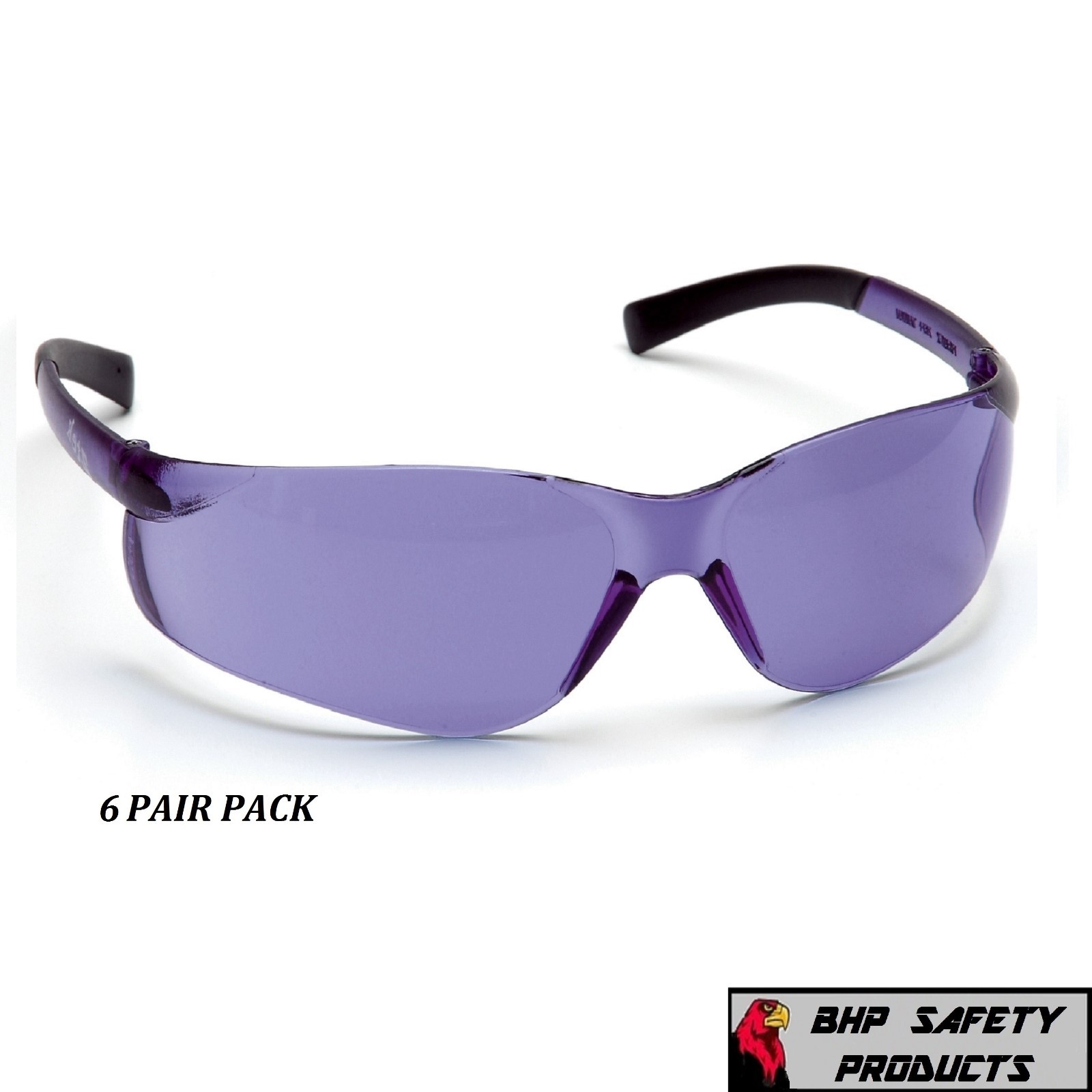 PYRAMEX ZTEK SAFETY GLASSES PURPLE HAZE LENS SUNGLASSES S2565S Z87+ (6 PAIR)