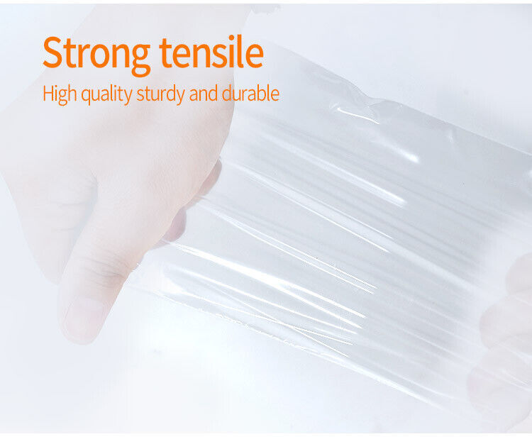 WHITE BLOCK HEAVY DUTY 2 Mil Clear Zip Seal Bags Reclosable Top Lock Plastic