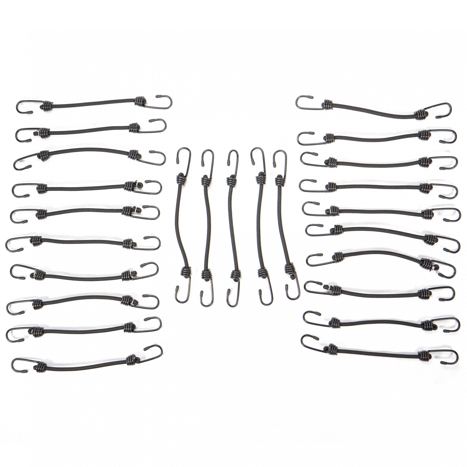 3/8 Inch x 18 Inch Black Bungee Cords Bundle of 25
