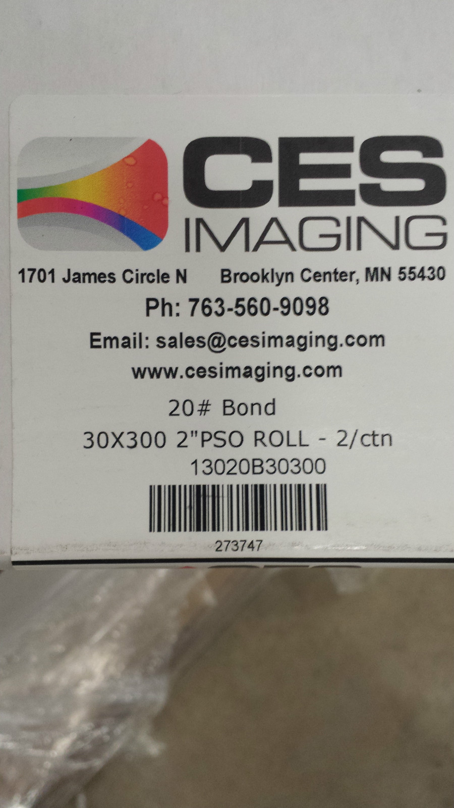 2 Rolls 30″x300′ 20lb Bond HP DesignJet Plotter Paper