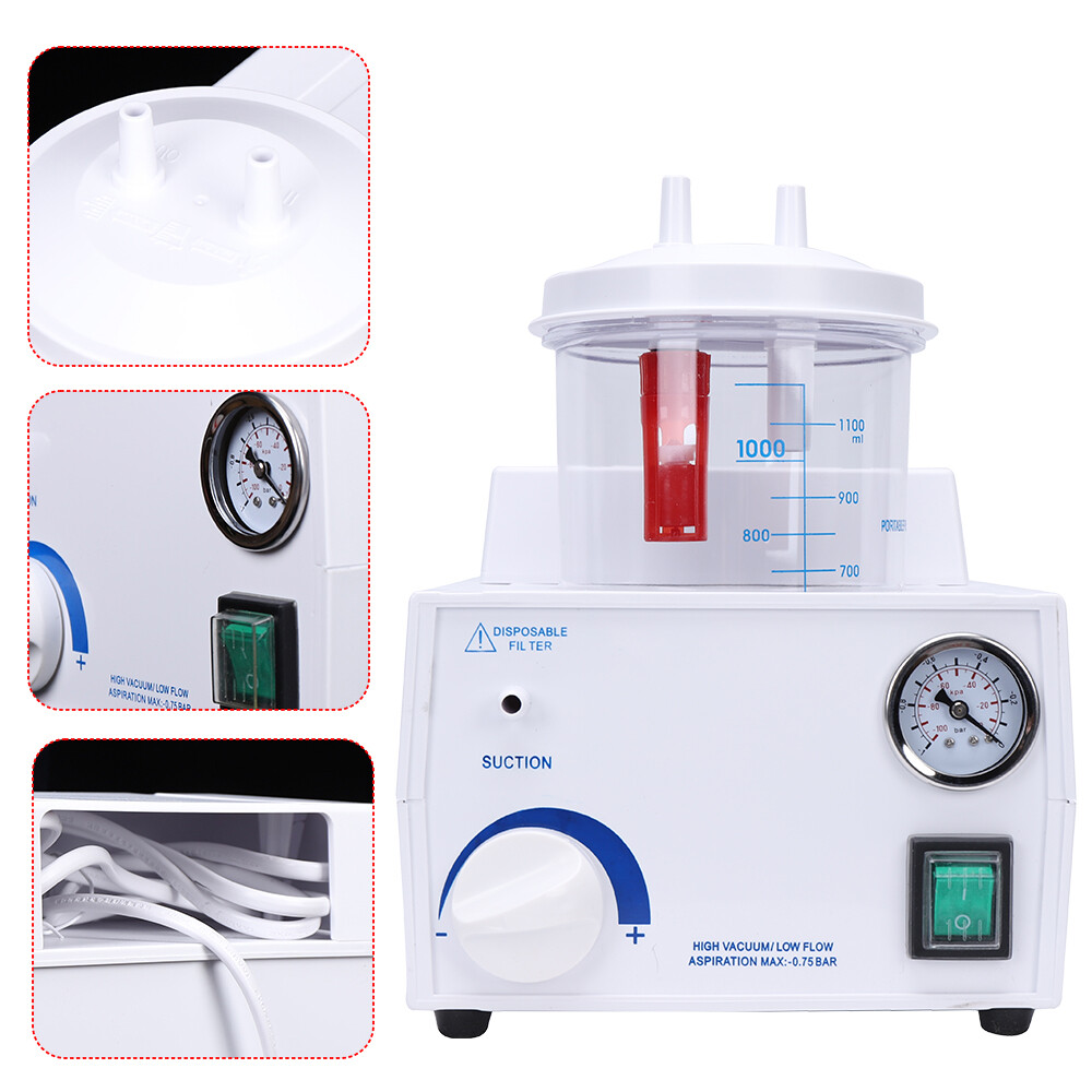 Vacuum Phlegm Quiet Suction Unit Portable Medical Emergency Aspirator Machine