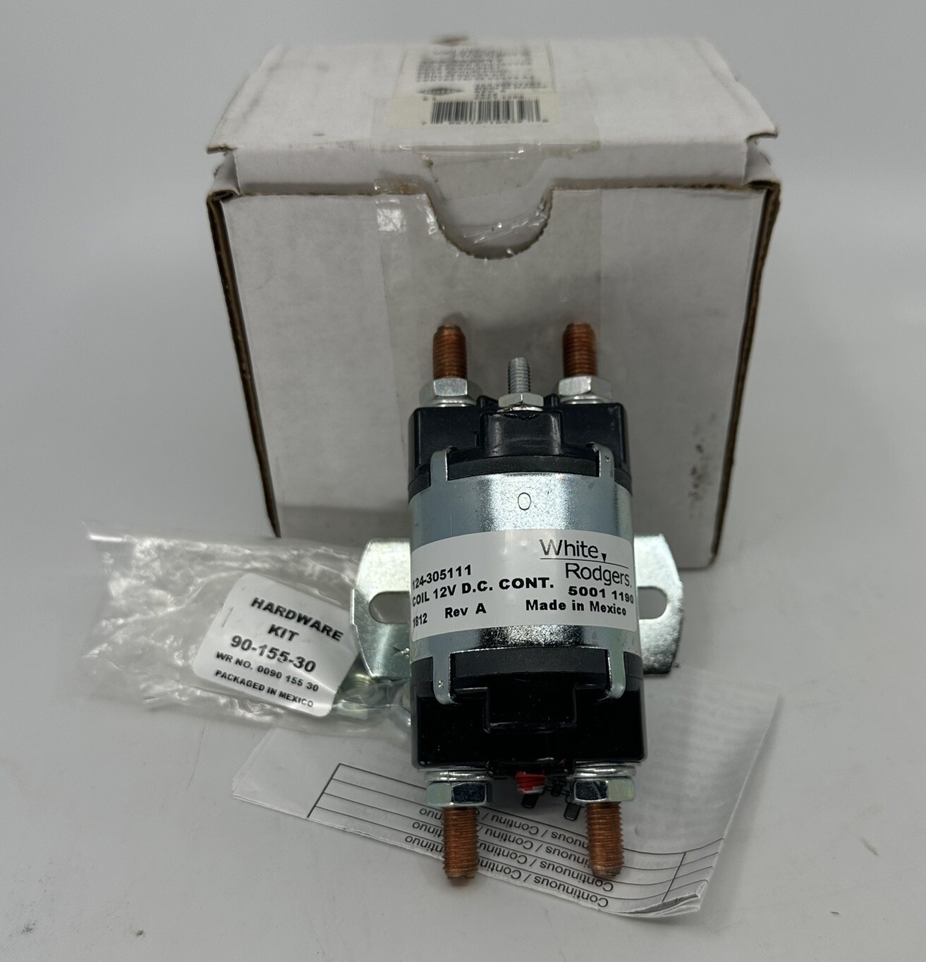 WHITE-RODGERS 124-305111 DC Continuous Power Solenoid 12V NEW IN BOX