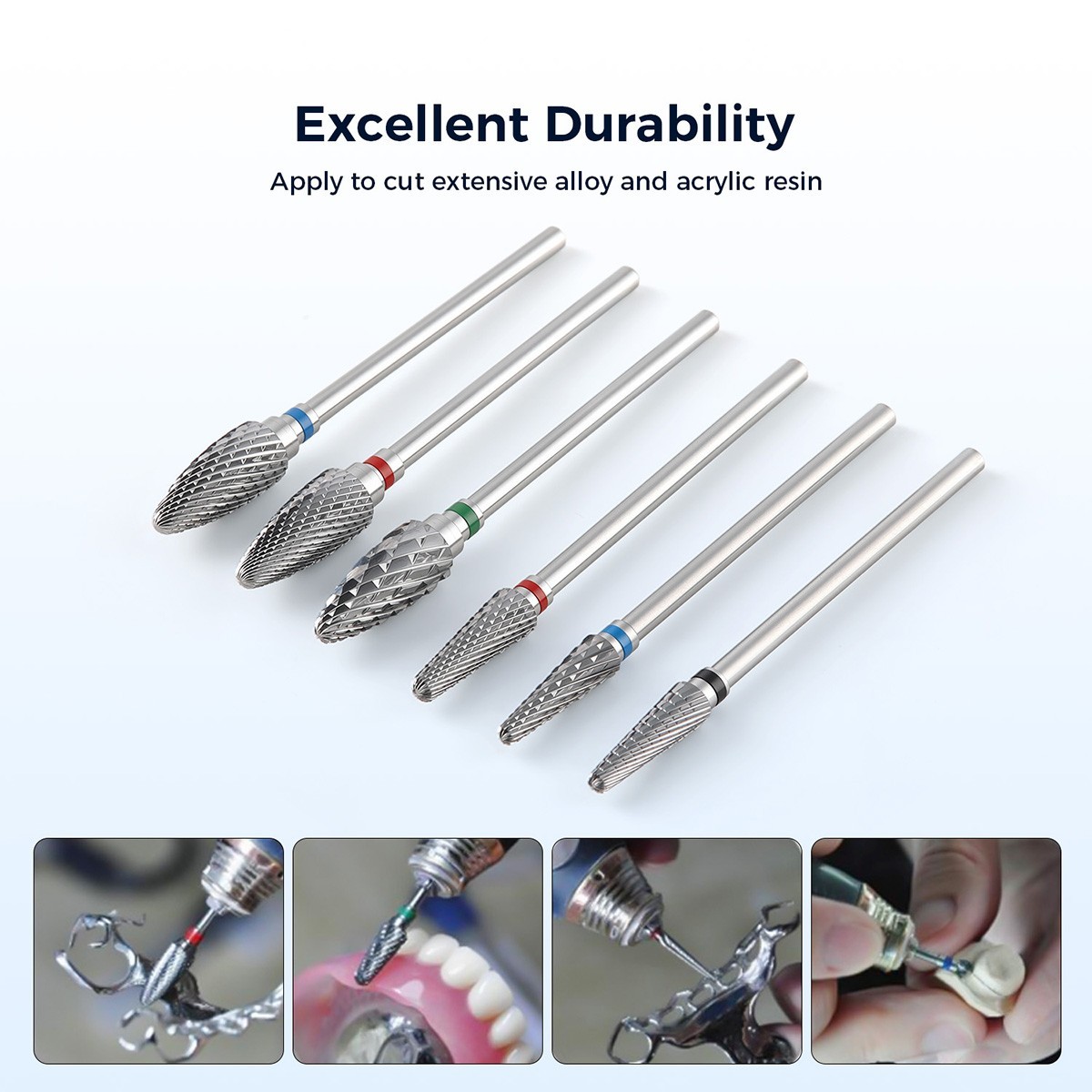 AZDENT Dental Lab Tungsten Carbide Burs HP 2.35mm fits for Low Speed Handpiece