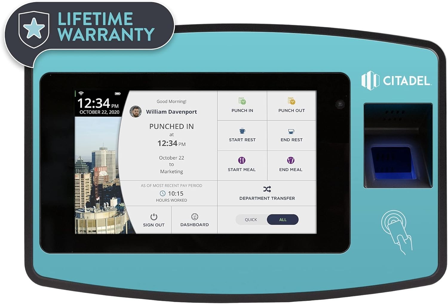 Citadel Tablet Time Clock with Fingerprint Sensor (GT2000)