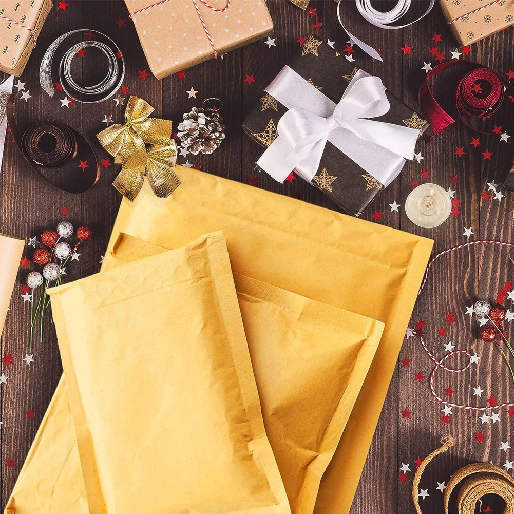 25-500Pc Kraft Bubble Mailer Padded Shipping Envelope Bags Self Sealing All Size
