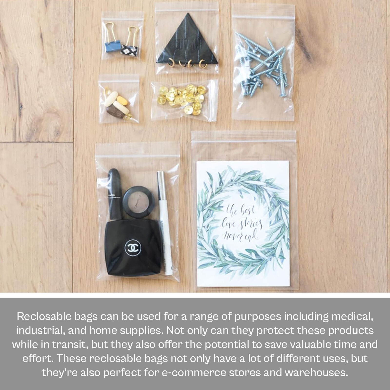 1000 Pcs 4″ x 4″ Zipper Bags Clear 2 Mil Reclosable Polybag Storage Pouches
