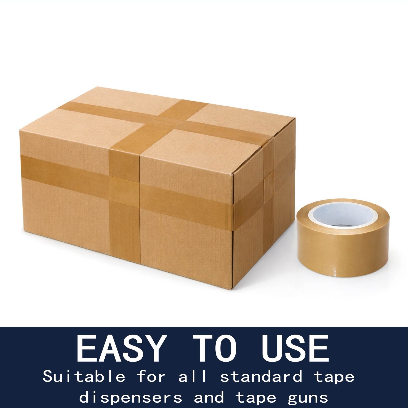 2 Mils Packing Shipping Tape 1.88“ x 110 Yards Carton Sealing tan Packing Tape