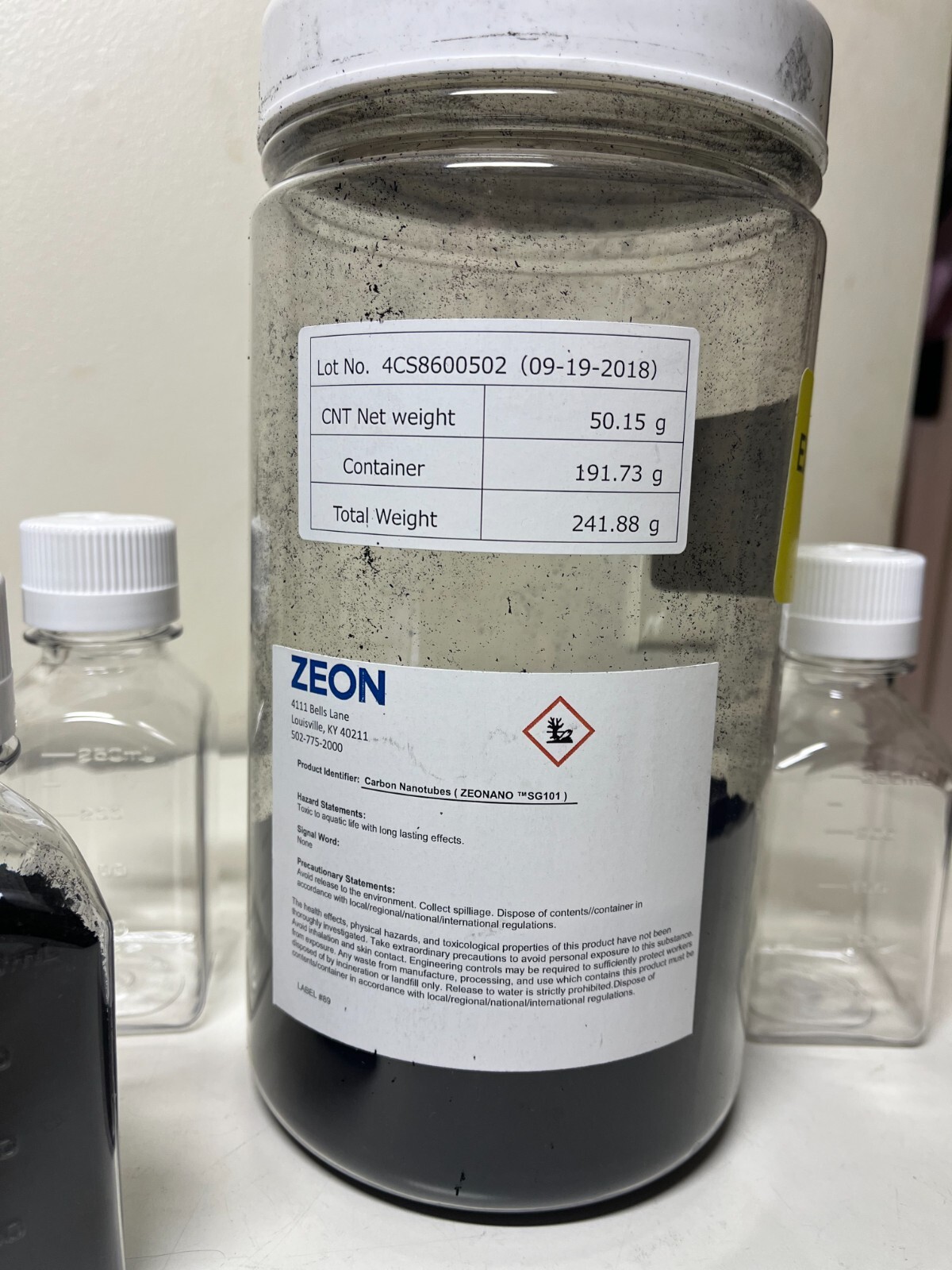 Over 5 grams dry wt. research grade SWCNT Single Wall Carbon Nanotubes SWNT
