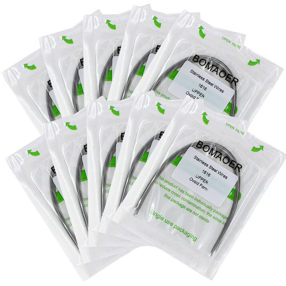 20×Dental Ortho Stainless Steel Rectangular Arch Wire Ovoid Form 16×16 Upper
