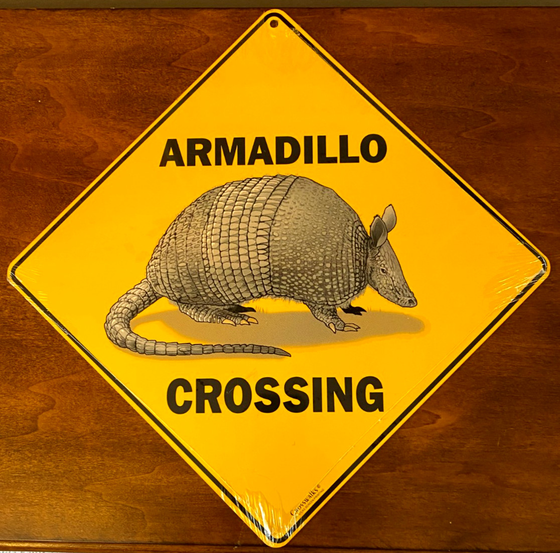 Brand New! Sealed! Armadillo Crossing Vintage Metal Wall Hanging Sign