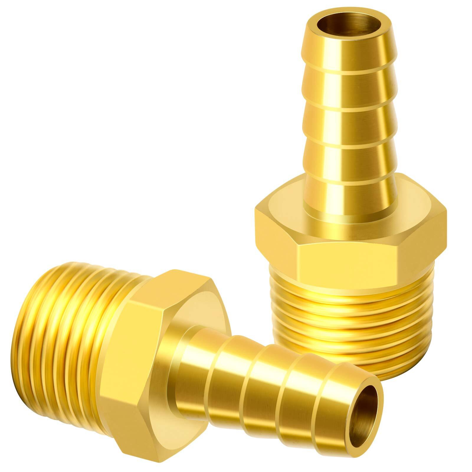 Brass Hose Barb Fitting 3/8 Inch Barb To 1/2 Inch Male Npt Adapterpack Of 5