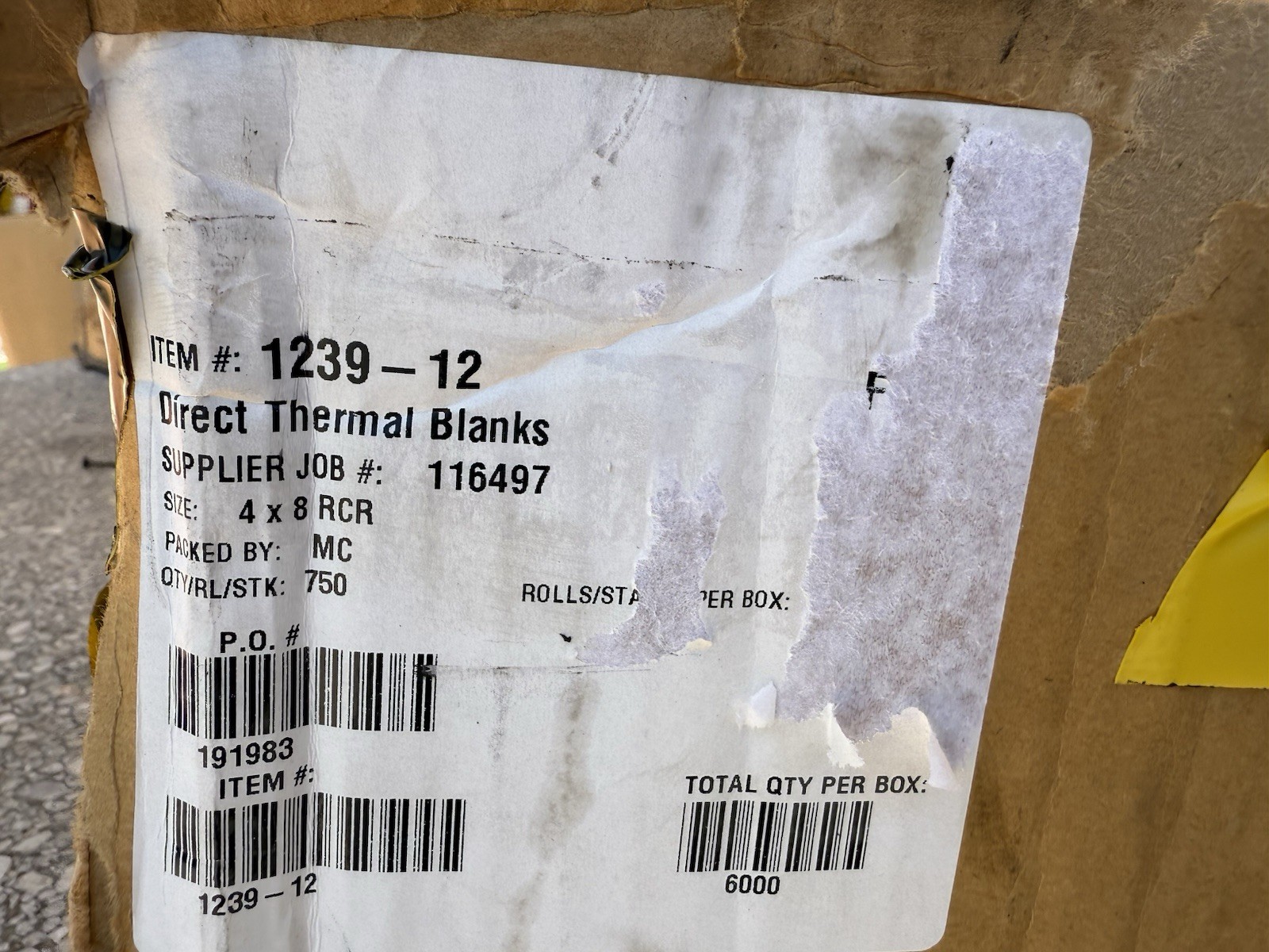 2 Rolls 4×8 Direct Thermal Shipping Labels – 750 per roll NEW Open Box